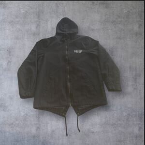 Belief NYC Ever Upward Fishtail Parka Jacket Mens Lrg Black Skate Coat RARE